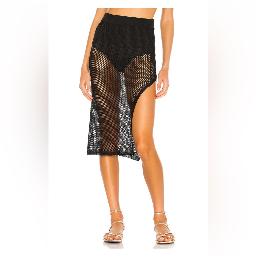 Superdown - Odessa Slit Midi Skirt Coverup - Black - Size XS - NWT